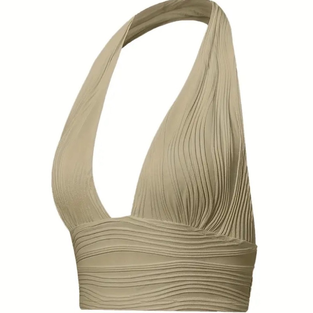 beige halter top
